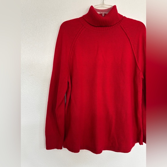 J. Jill women’s red turtleneck sweater round hem, size L, brand new. - Picture 3 of 7